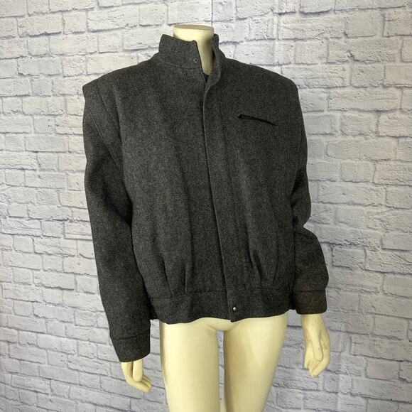 Vintage The American Male 100 % wool gray jacket stand collar size 40 medium - Picture 16 of 17